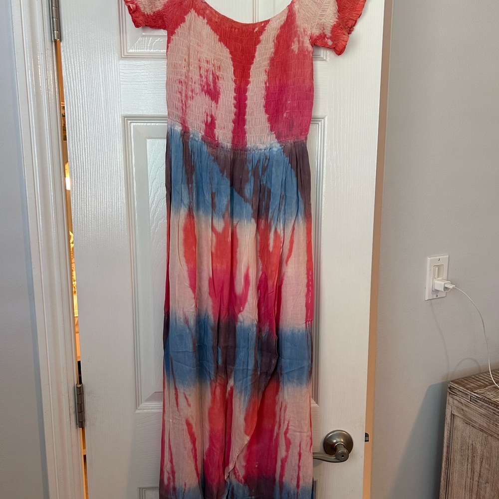Tiare Hawaii Colorful Tie-Dye Maxi Dress